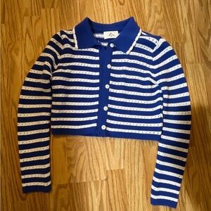 Blue and White Striped Kids Shirt